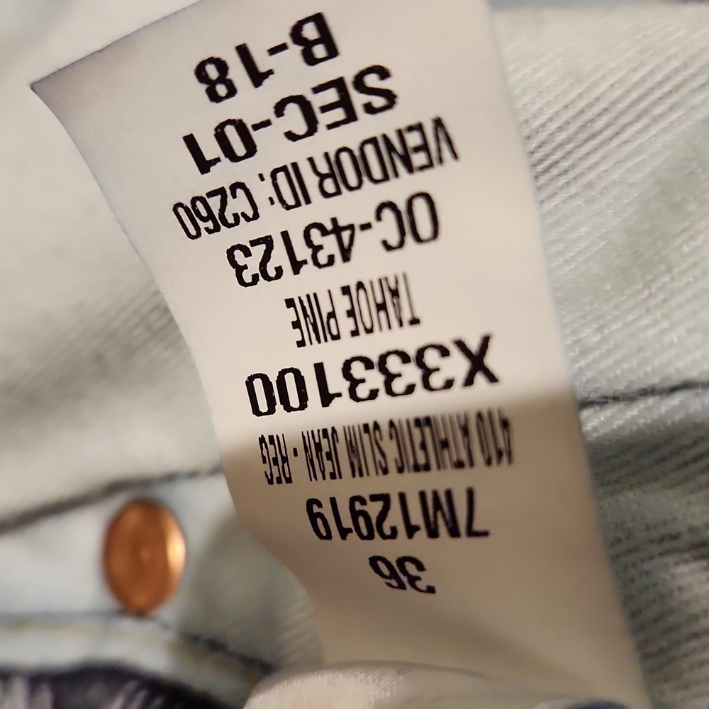 ❤️ LUCKY BRAND 410 ATHLETIC STRAIGHT LEG JEANS, 36 - Picture 7 of 9